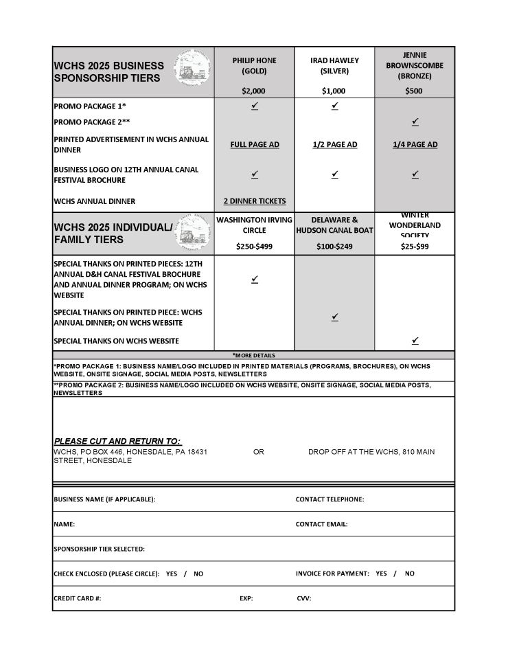WCHS 2025 SPONSORSHIP PAGE